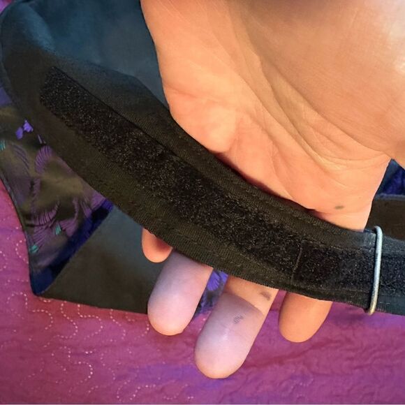 Men’s. Bracci  vest, black with purple & green - tropical flare-adjustable - Picture 3 of 3